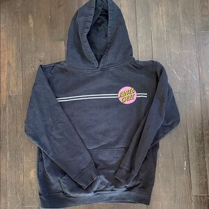 Santa Cruz Skateboards Black Hoodie with Pink Logo